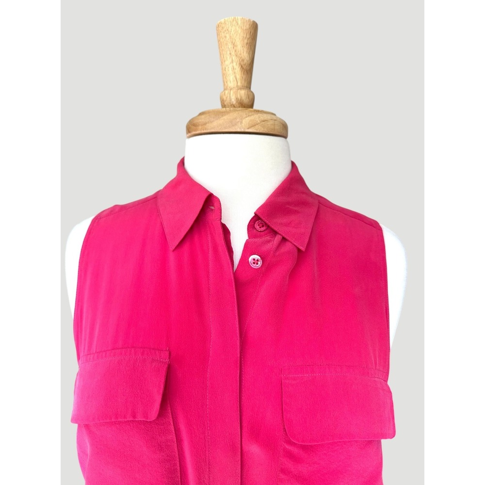 Equipment Tegan 100% Silk Shirt Midi Dress Pink Quiet Luxury Coastal Size M - Picture 8 of 8